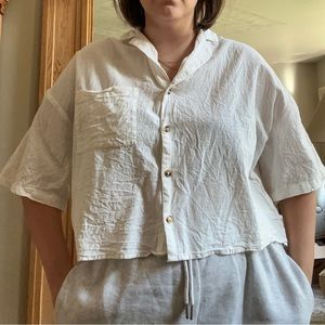 Oversized Billabong Cropped Button-Up